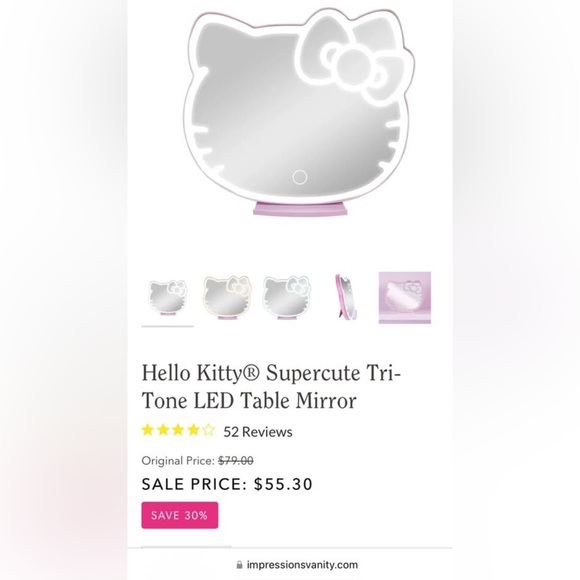 Hello kitty table top L-E-D mirror - Picture 1 of 4